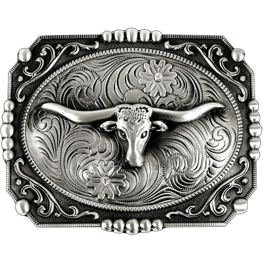🆕Men's Silver Religion Cross Cowboy Kneeling Prayer Horse Design Belt Buckles
